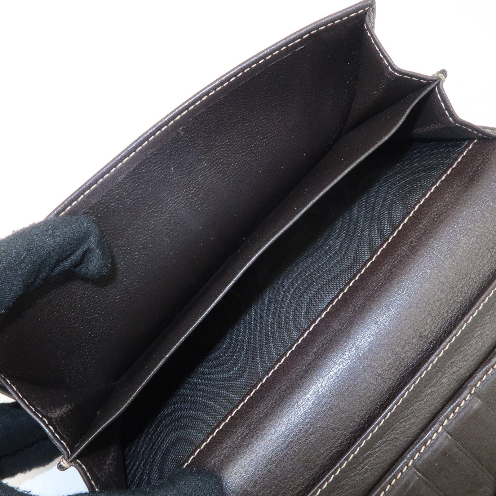 GUCCI Lovely Heart GG Canvas Leather Bi-fold Long Wallet Brown 203550 Used