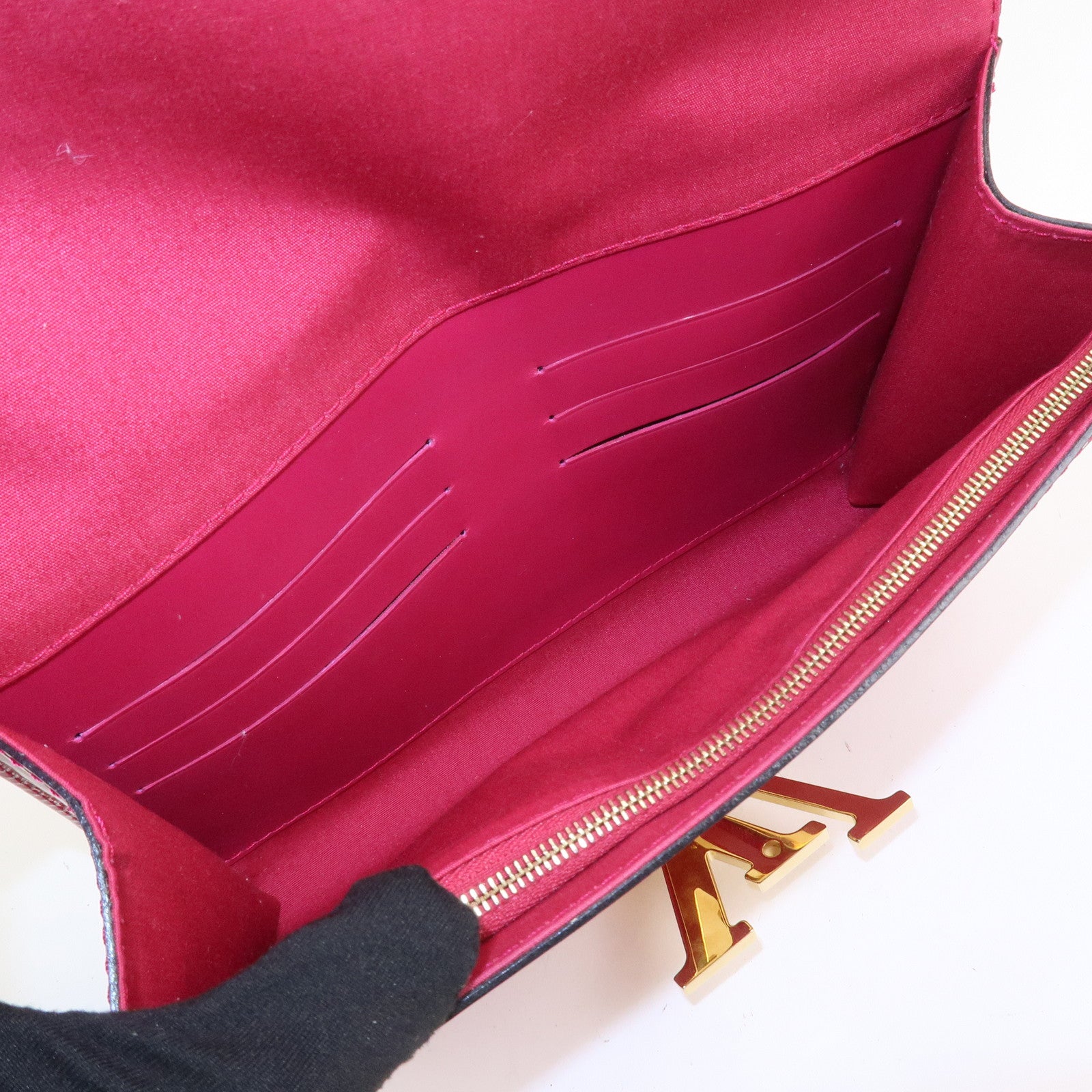 Louis Vuitton Vernis Leather Louise GM Clutch Bag Rose M61317 Used