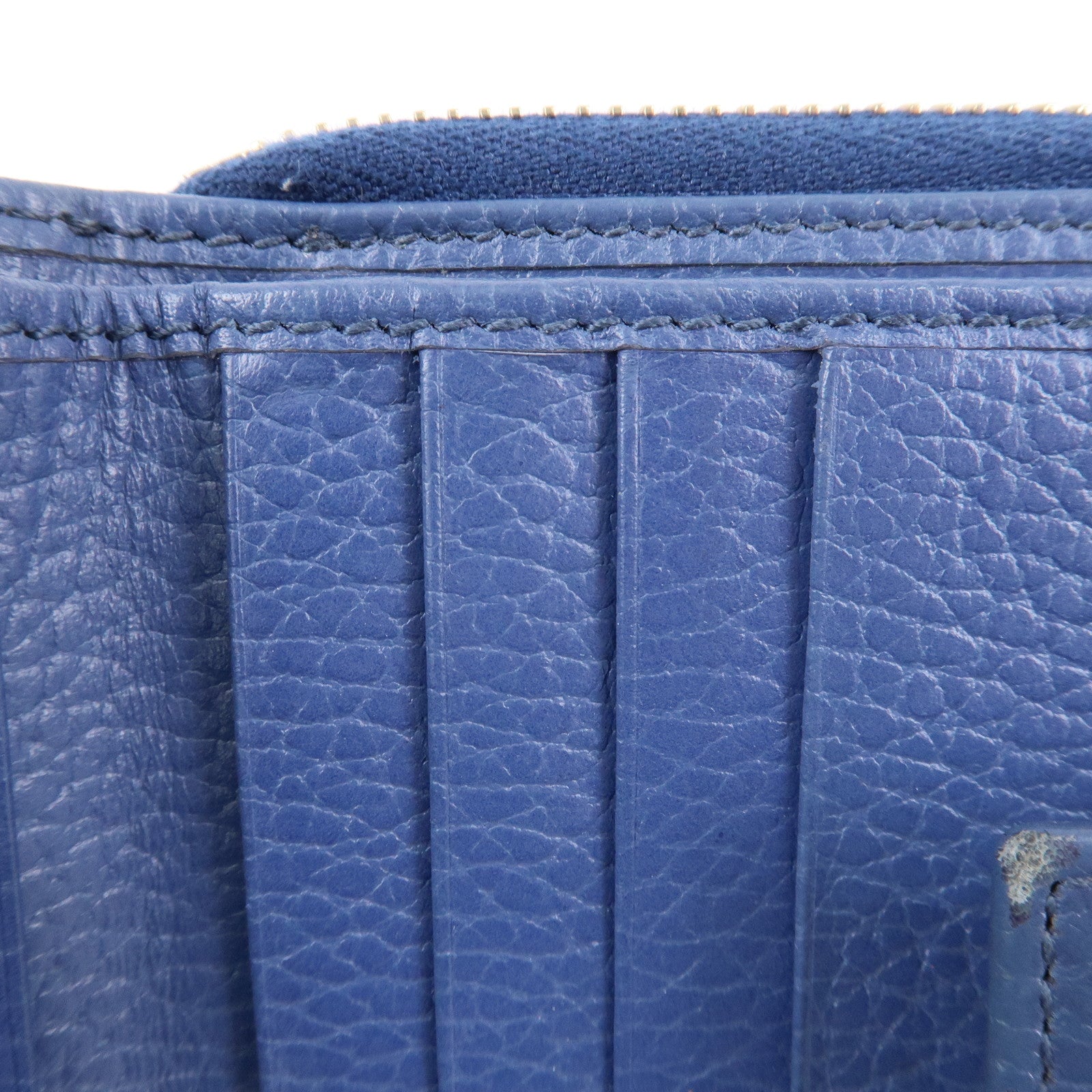 GUCCI GG Canvas Leather Bi-Fold Wallet Beige Blue 346056 Used