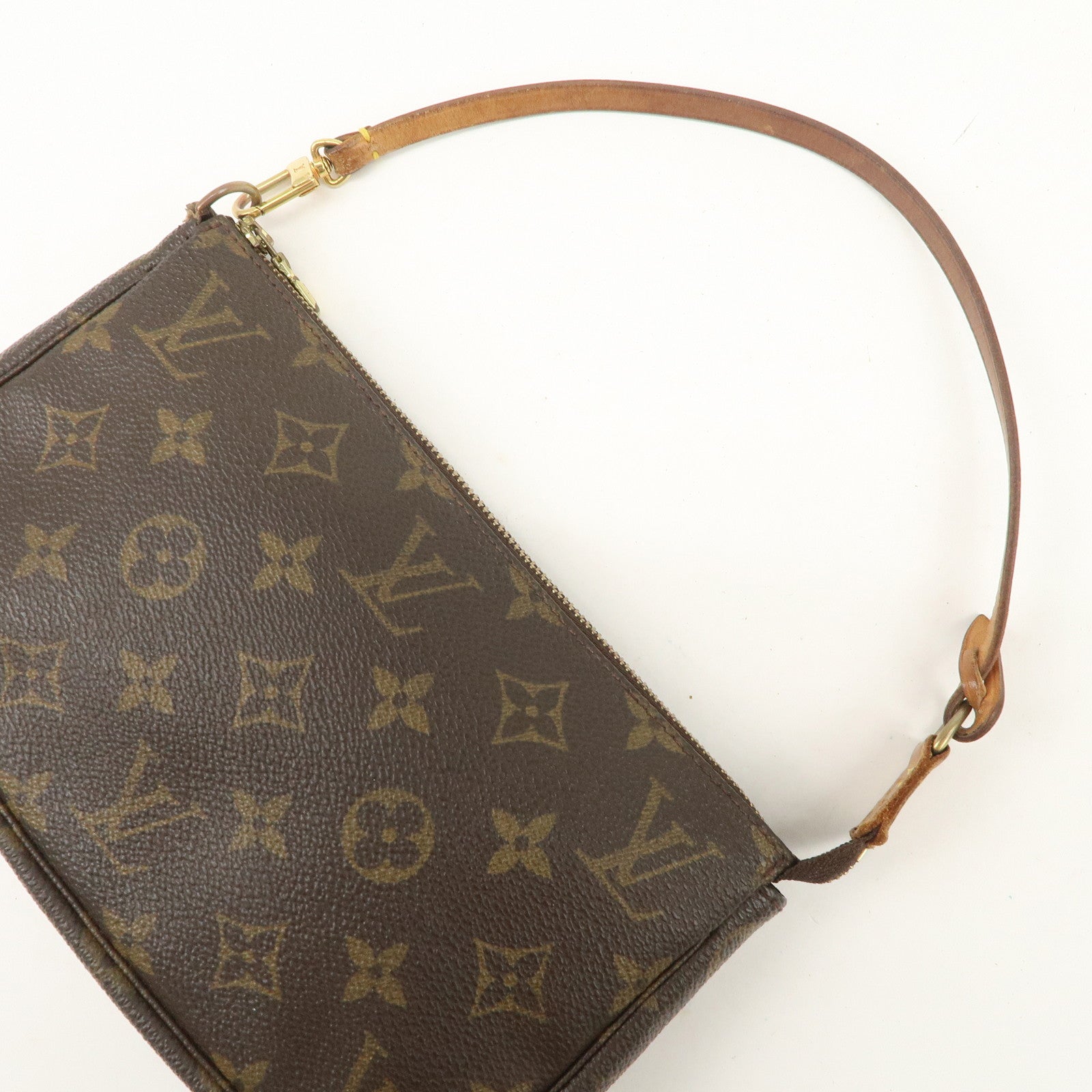 Louis Vuitton Monogram Pochette Accessoires Hand Bag Brown M51980 Used
