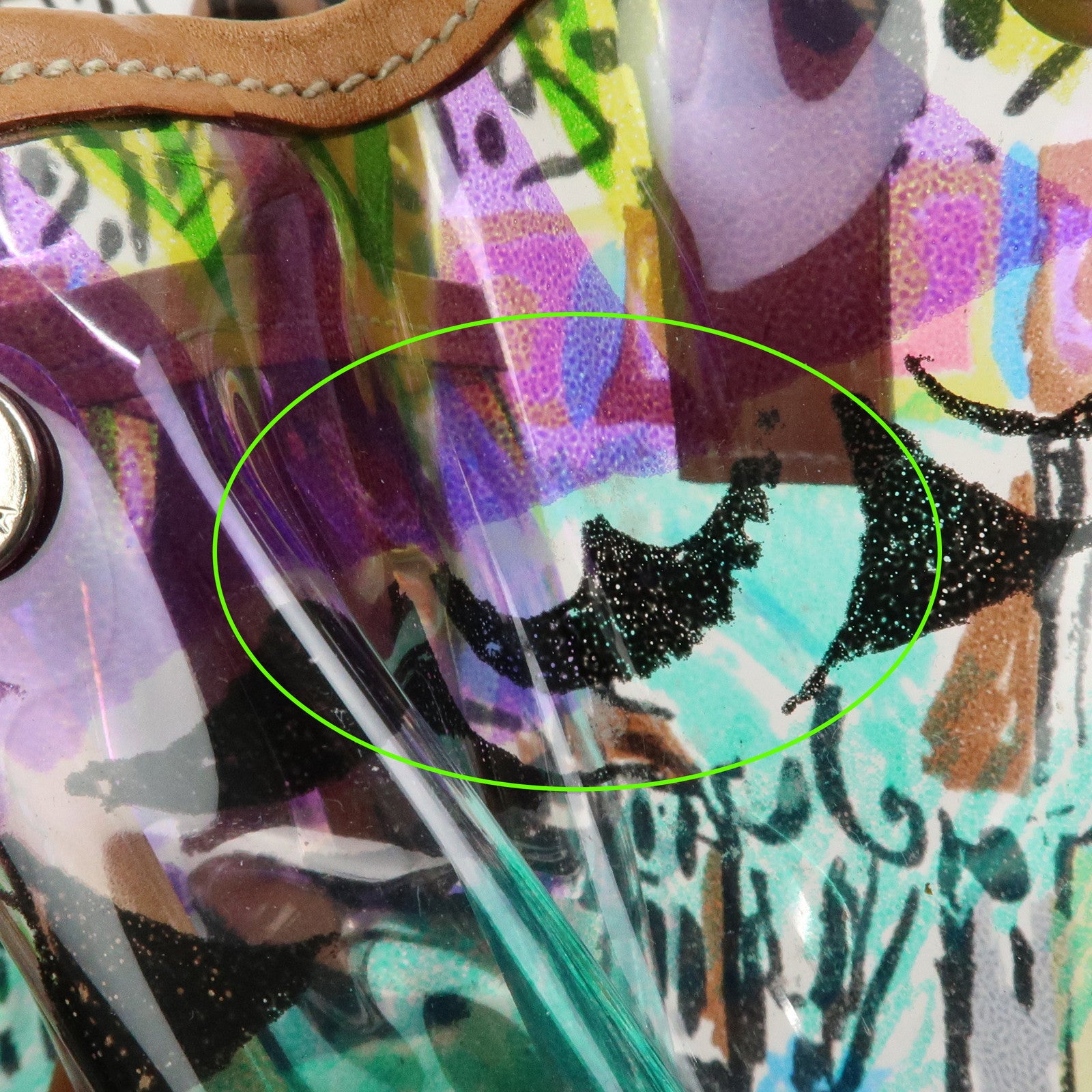 PRADA Venetian Print PVC Leather Tote Bag Clear Multicolor BR2515