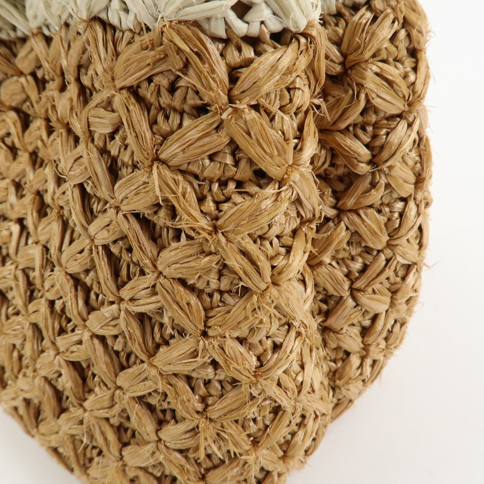 PRADA Canapa Raffia 2 Way Bag Hand Shoulder Bag Brown Ivory BN2889