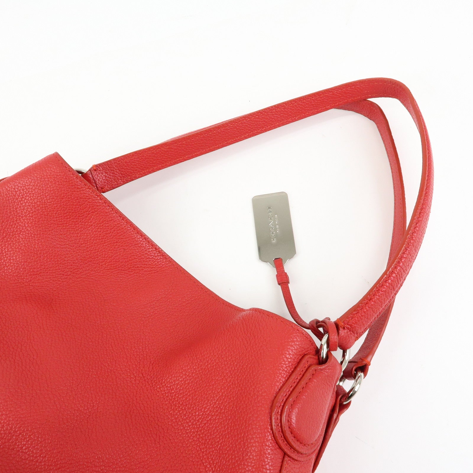 COACH Edie Set of 2 Leather Shoulder Bag Hand Bag Red