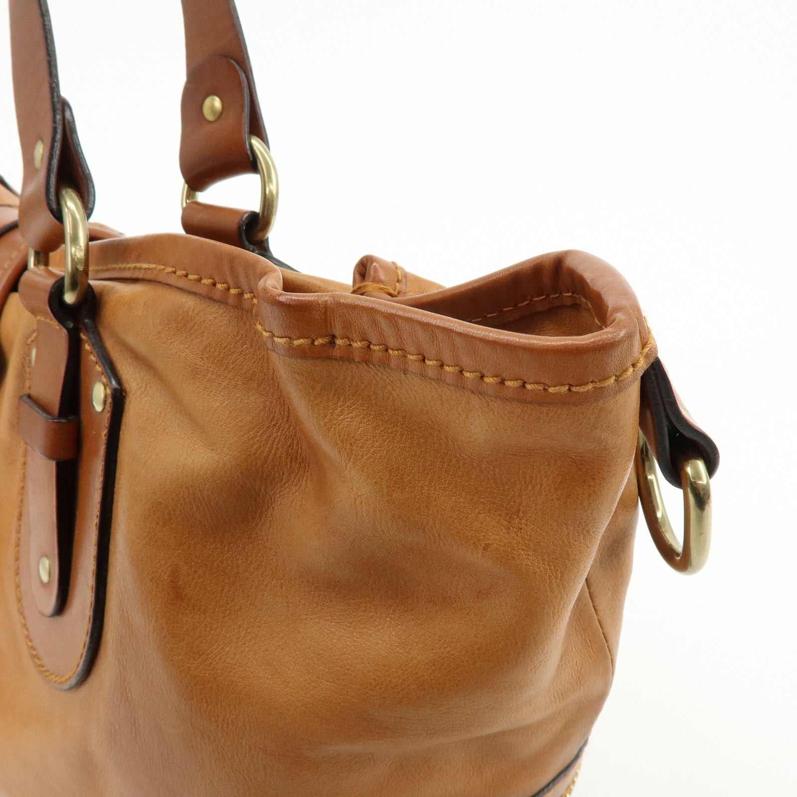 Chloe Kerala Leather Shoulder Bag Hand Bag Horse Charm Brown