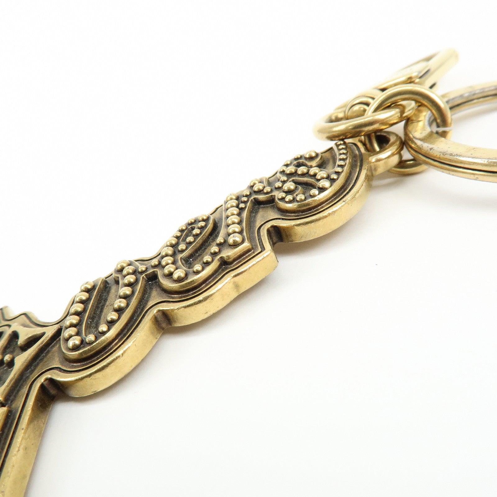 Louis Vuitton LV Lovers Studs Metal Bag Charm Key Chain Gold M01755