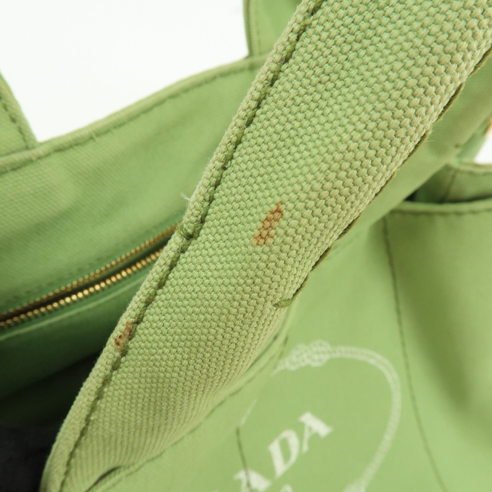 PRADA Canapa Large Triangle Logo Canvas Tote Bag Hand Bag B1872B