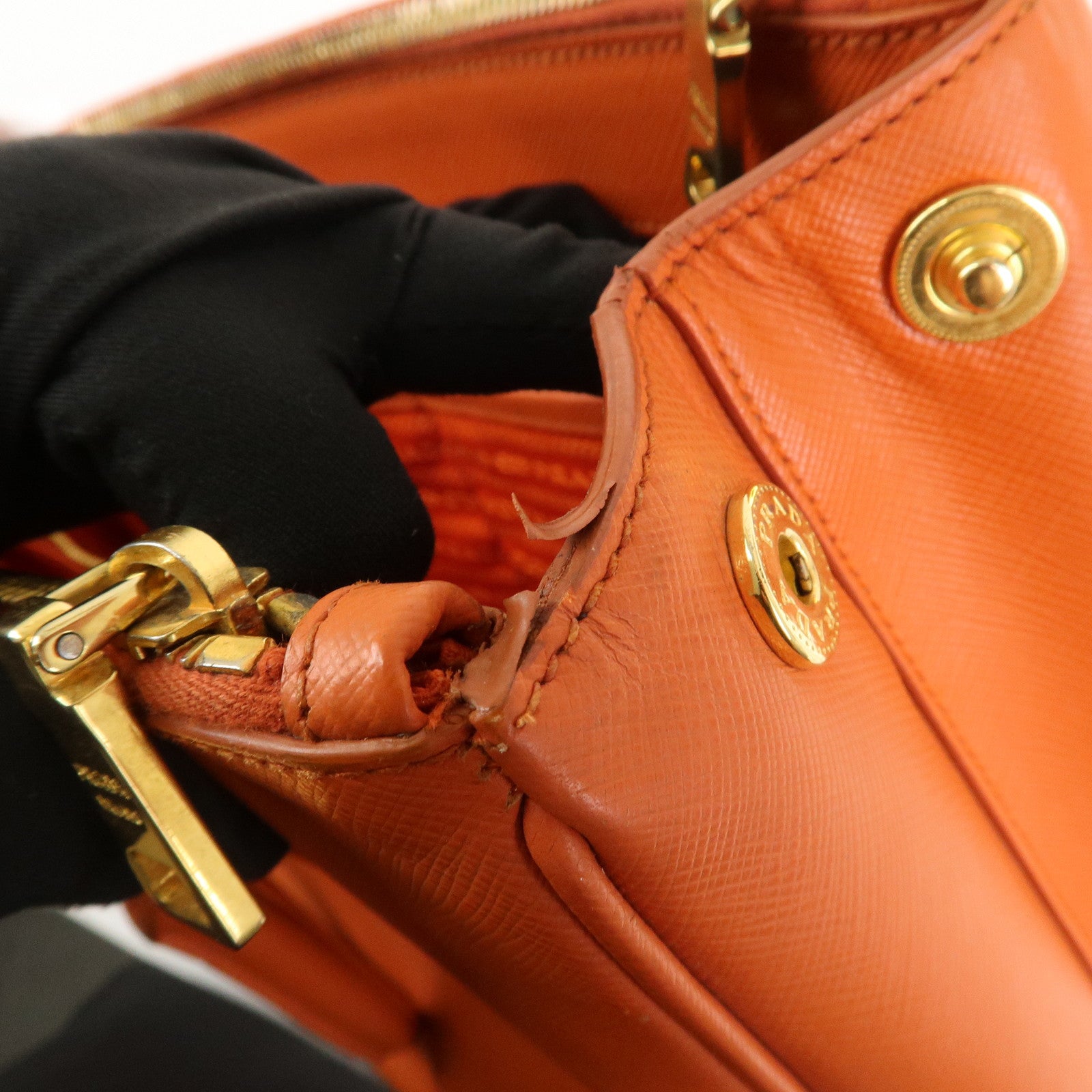 PRADA Galleria Saffiano Leather 2Way Bag Orange 1BA274