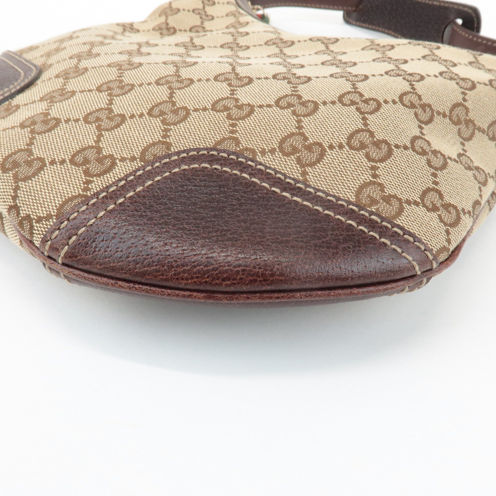 GUCCI Sherry Princy GG Canvas Leather Shoulder Bag Beige Brown 162895 Used