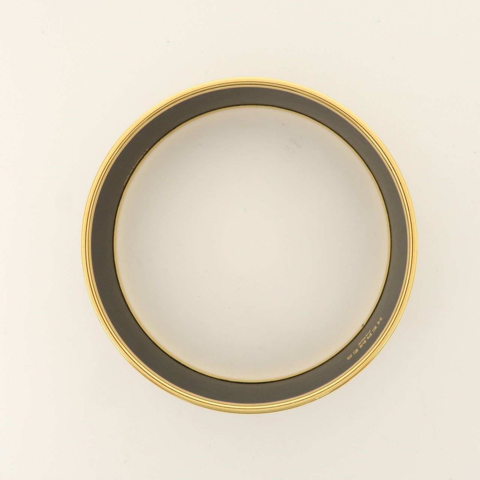 HERMES Email GM Bangle Bracelet Cloisonne Enamel Black Gold