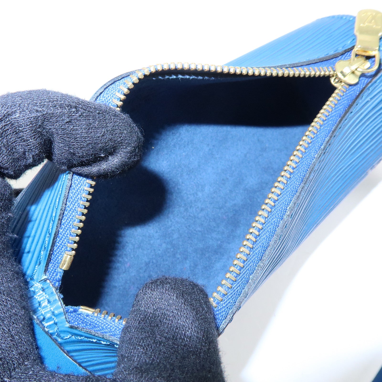 Louis Vuitton Epi Set of 2 Leather Soufflot Pouch Red Blue