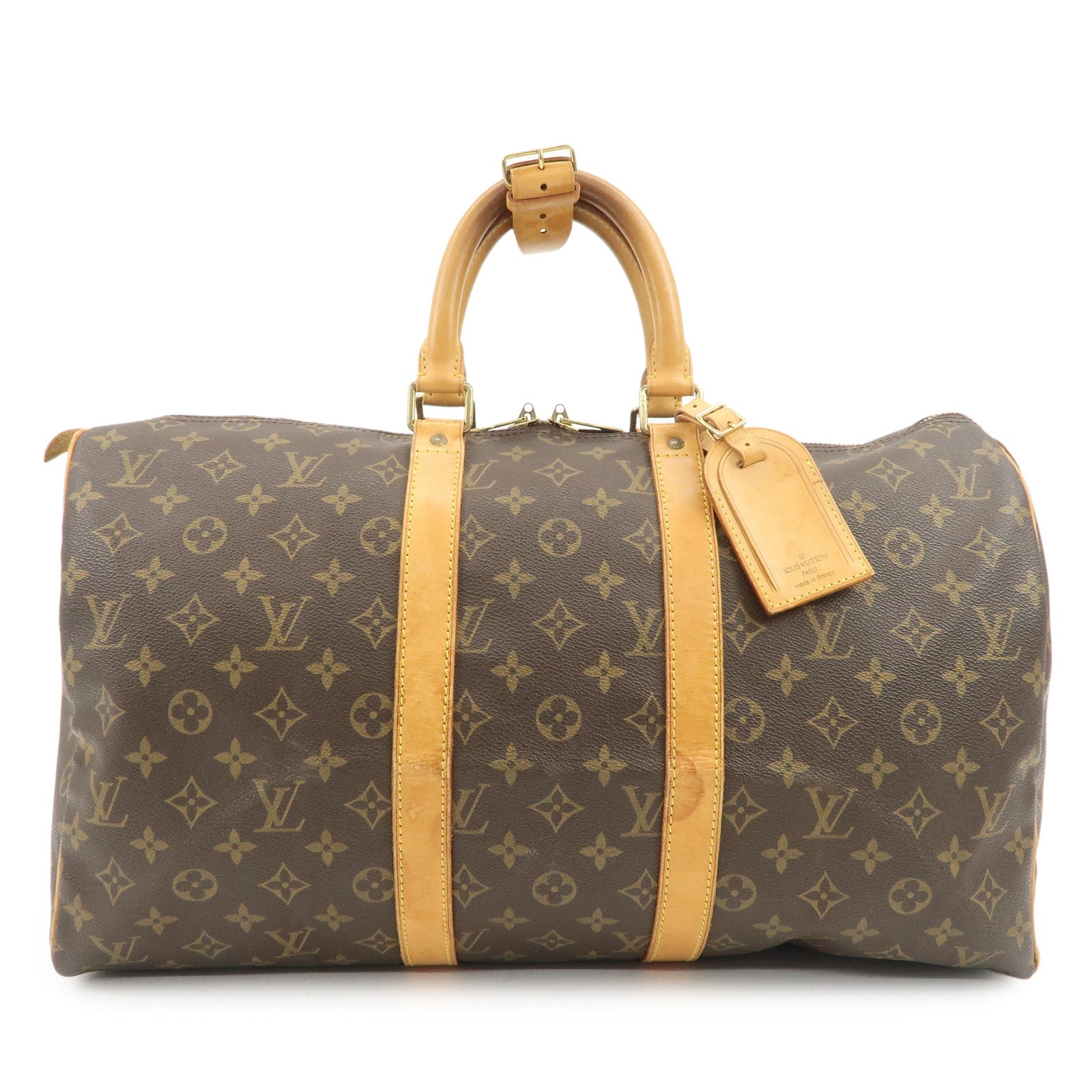 Louis Vuitton Monogram Canvas Keep All 45 Boston Bag Brown M41428