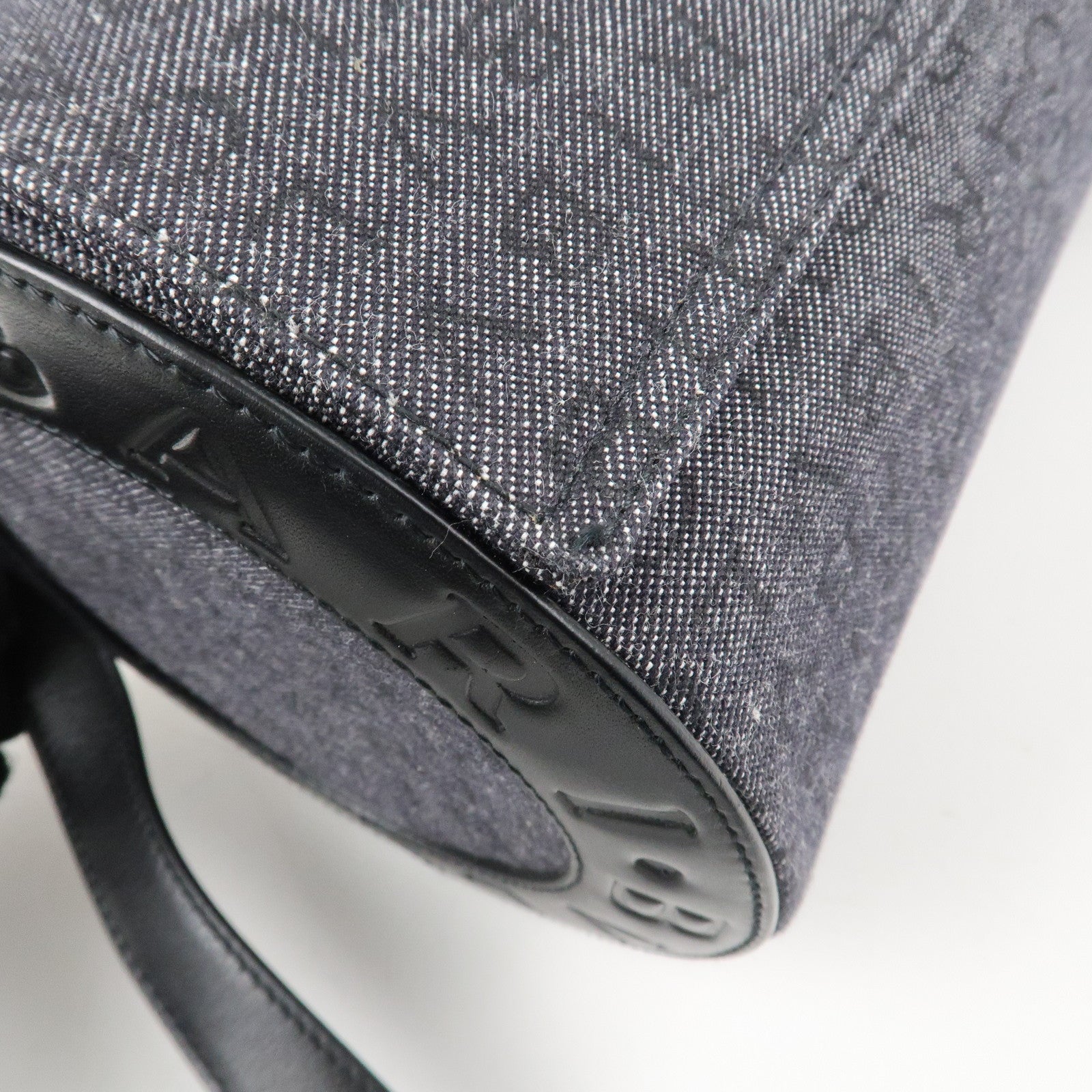 BVLGARI B-zero1 Drum Canvas Shoulder Bag Black Navy Used Used