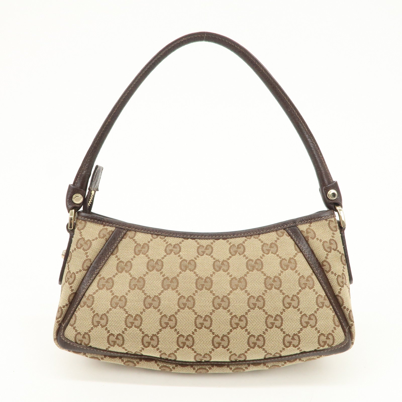 GUCCI Abbey GG Canvas Leather Shoulder Bag Hand Bag Beige 130939