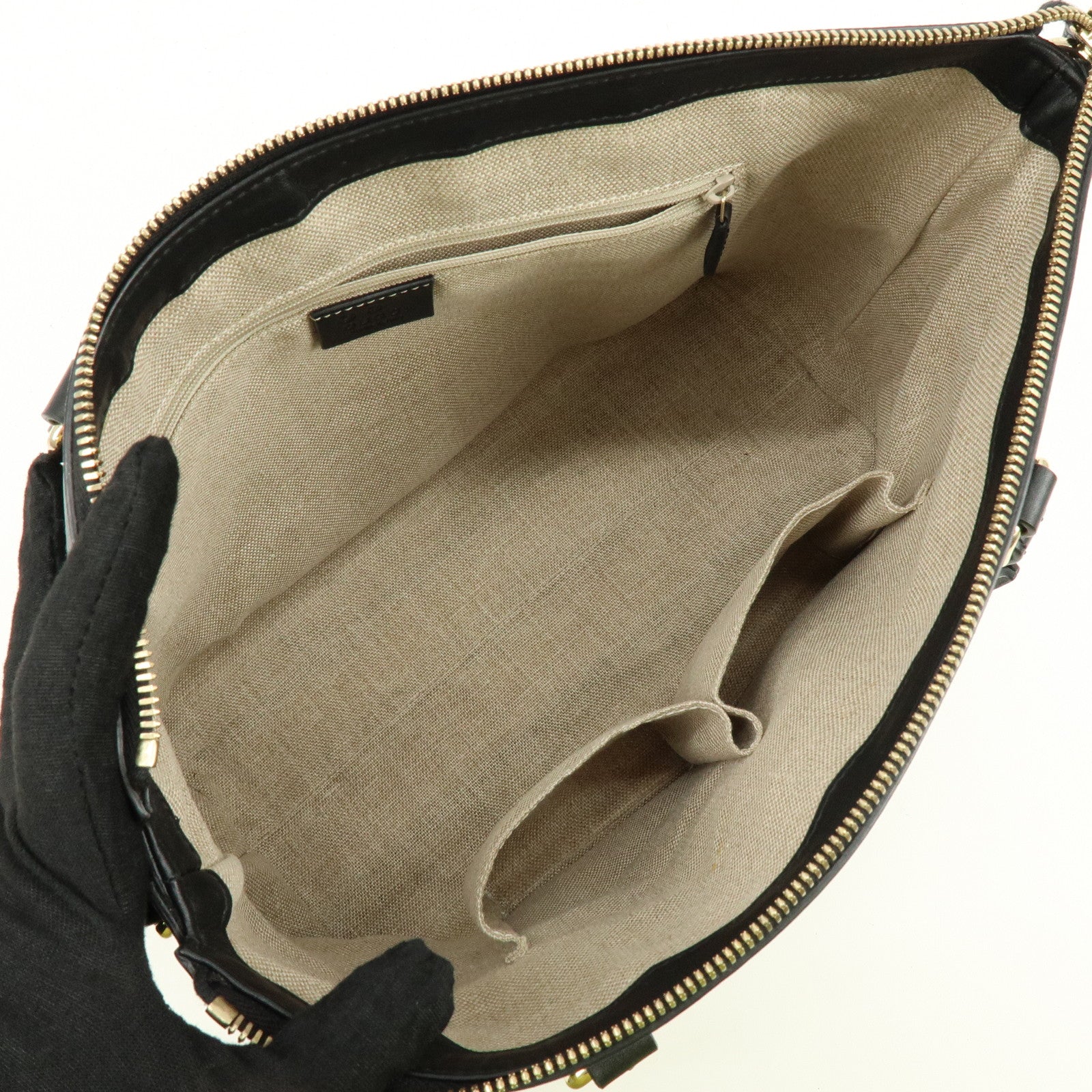 GUCCI Micro Guccissima Leather 2Way Bag Hand Bag Shoulder Bag Black