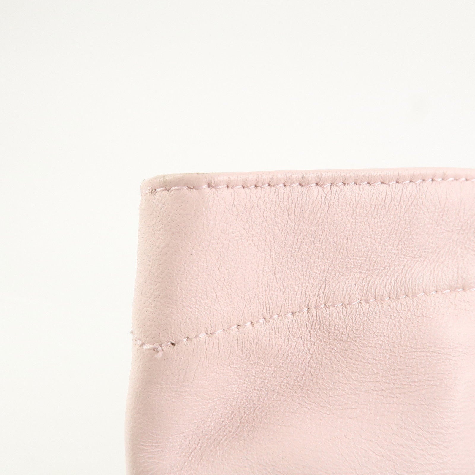 VALENTINO Leather Ribbon Motif Tote Bag Hand Bag Shoulder Bag Pink