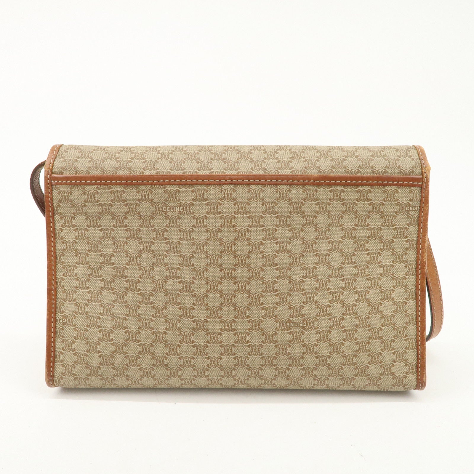 CELINE Macadam PVC Leather 2Way Bag Shoulder Bag Beige