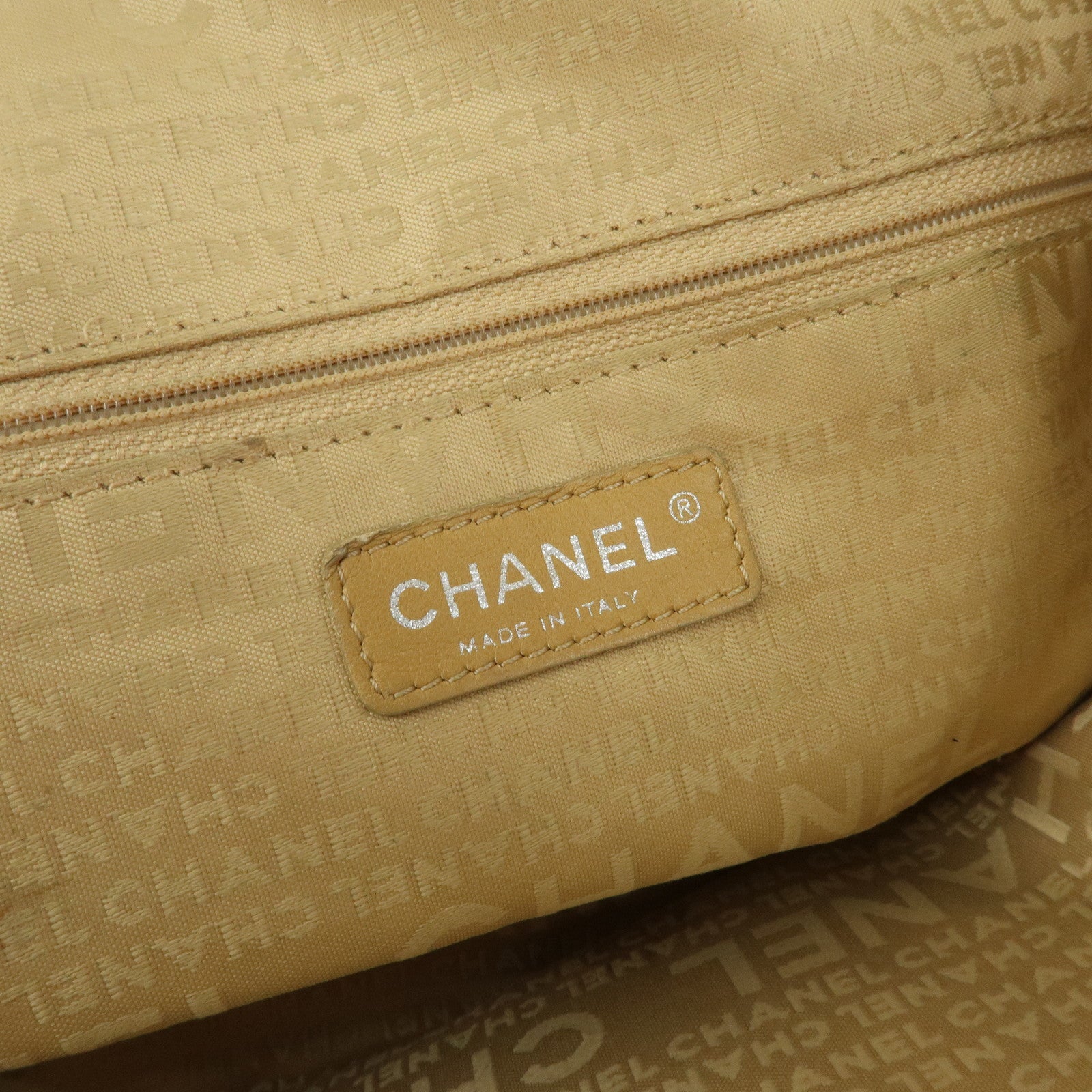 CHANEL Canvas Leather 2Way Bag Hand Bag Shoulder Bag Black Ivory