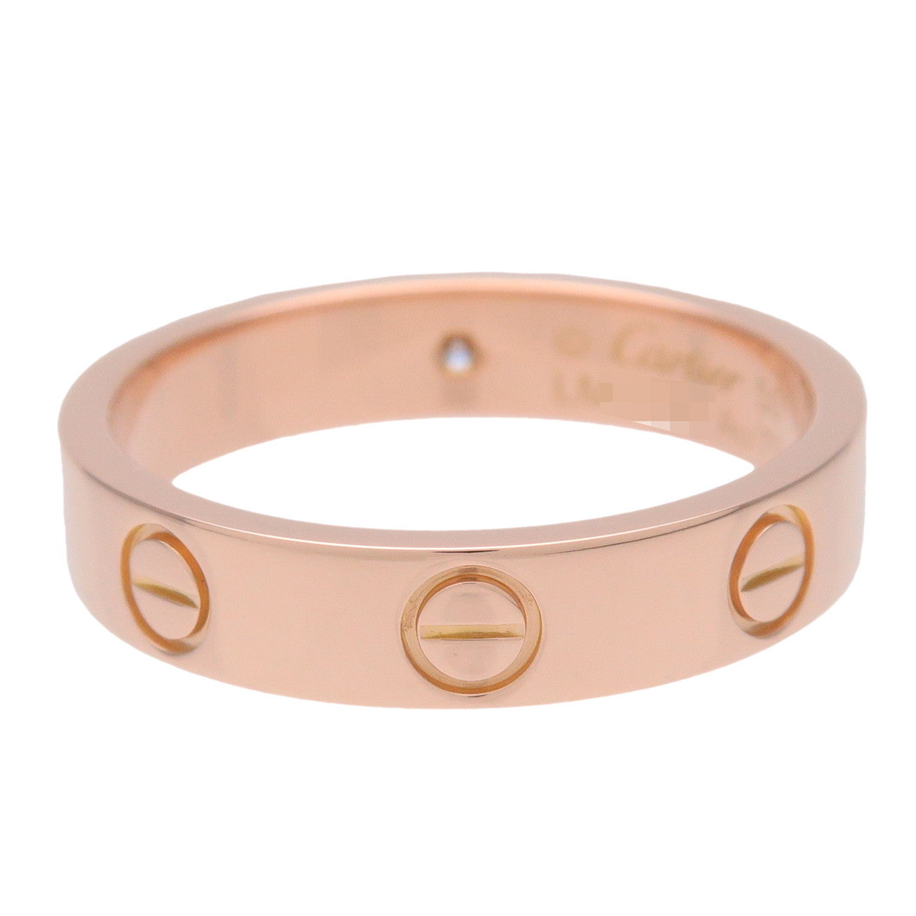 Cartier Mini Love 1P Diamond Ring # K18 750PG Rose Gold #50 US5.25