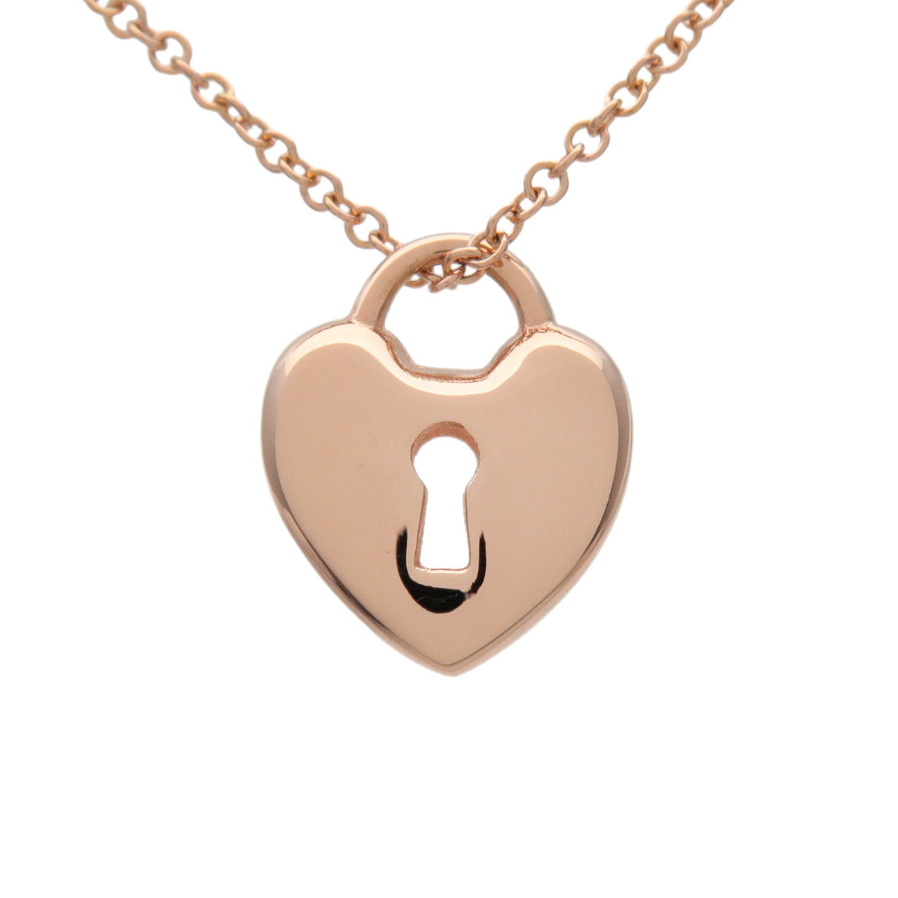 Tiffany & Co Heart Lock Necklace K18 750PG Rose Gold