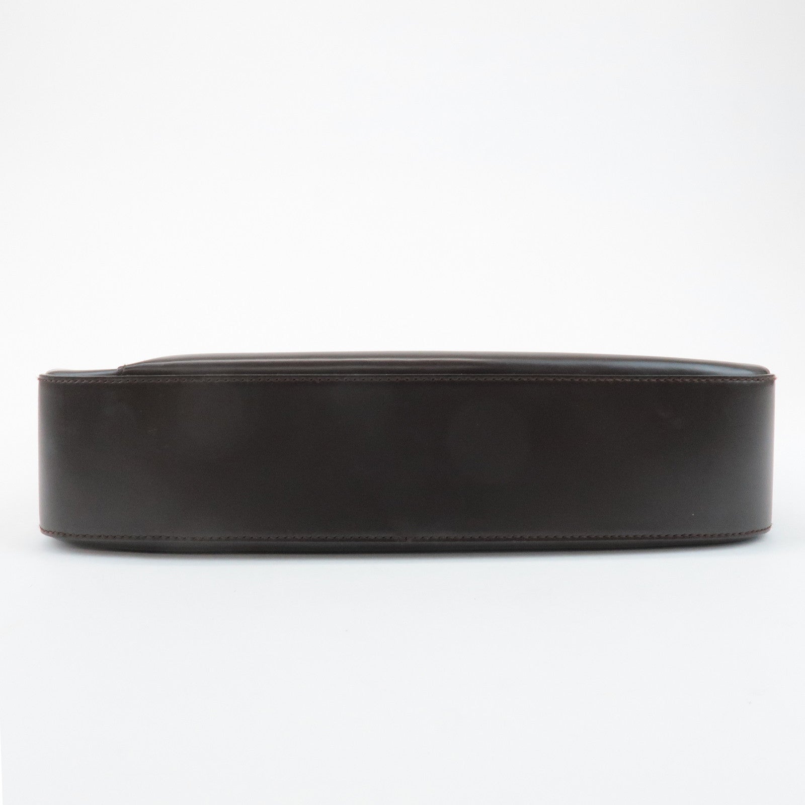 Ferragamo Gancini Leather Shoulder Bag Hand Bag Dark Brown Used