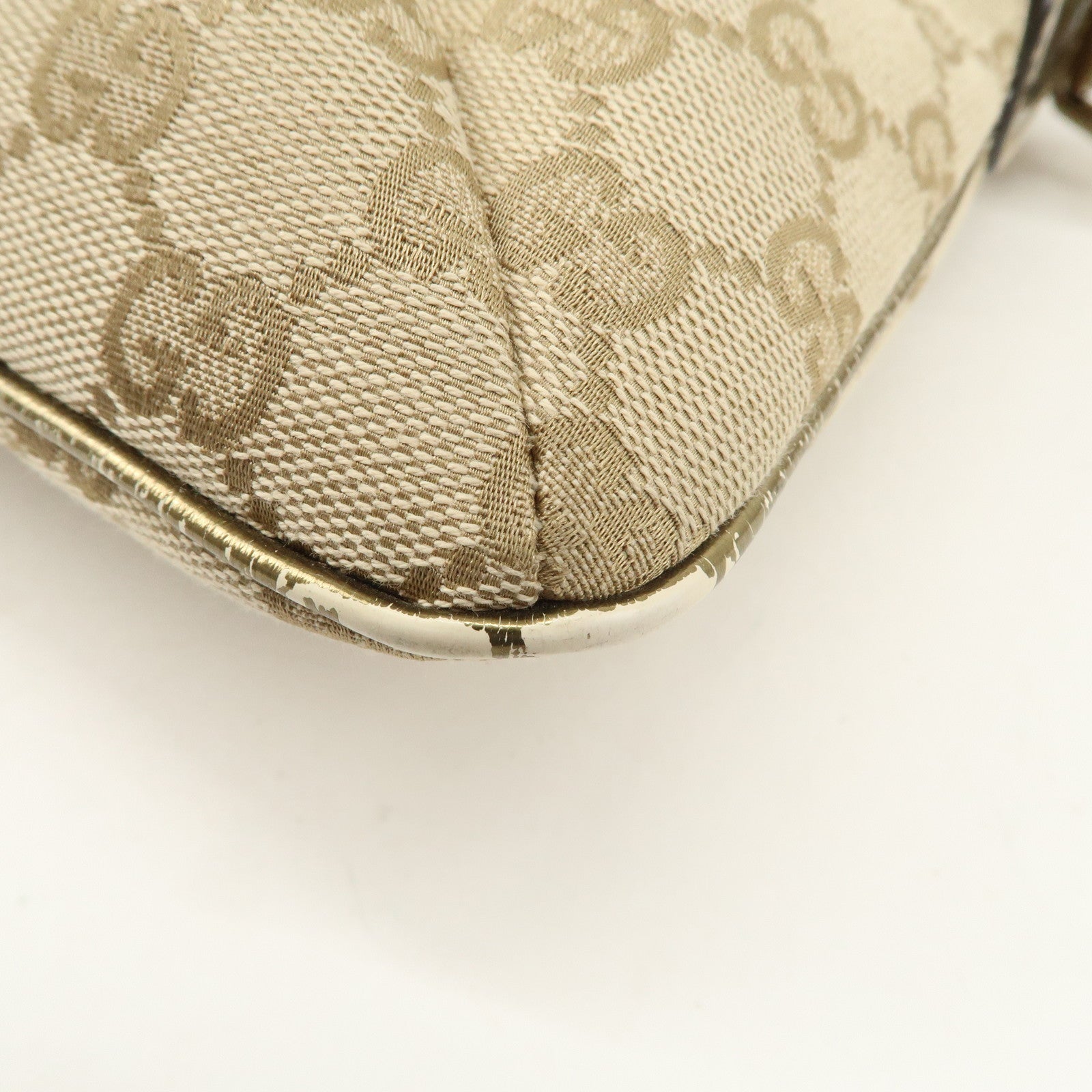 GUCCI Sherry GG Canvas Leather Shoulder Bag Pink Beige 189749 Used