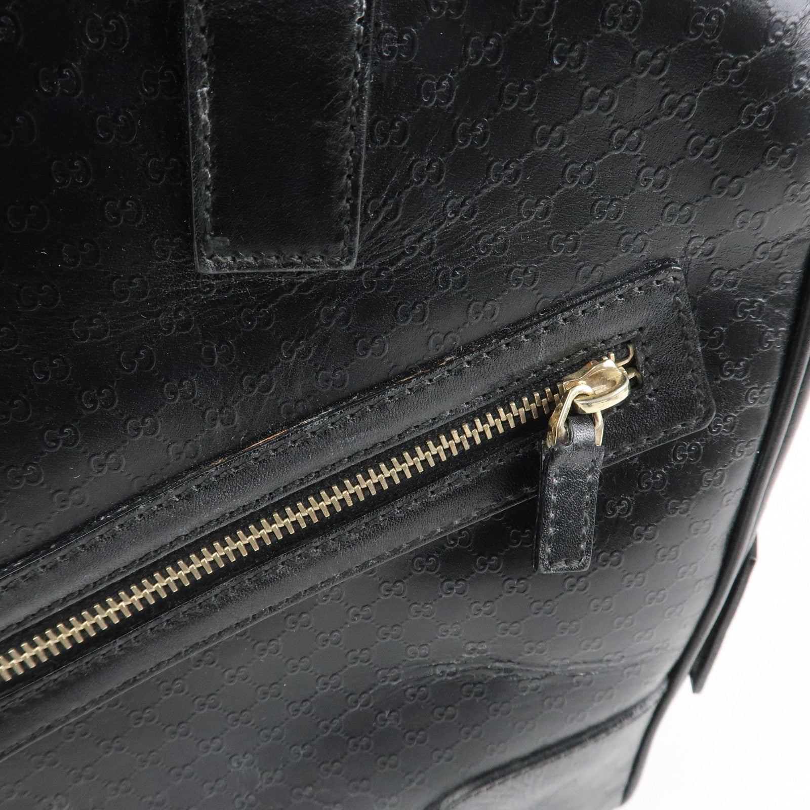 GUCCI Micro Guccissima Leather Hand Bag Black 022.1115