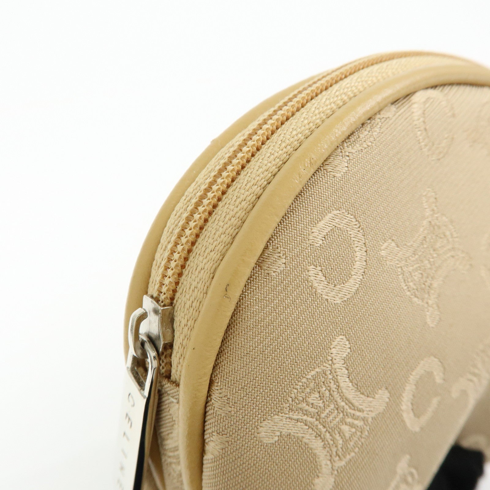 CELINE Set of Pile Towel And Canvas Leather Pouch Black Beige