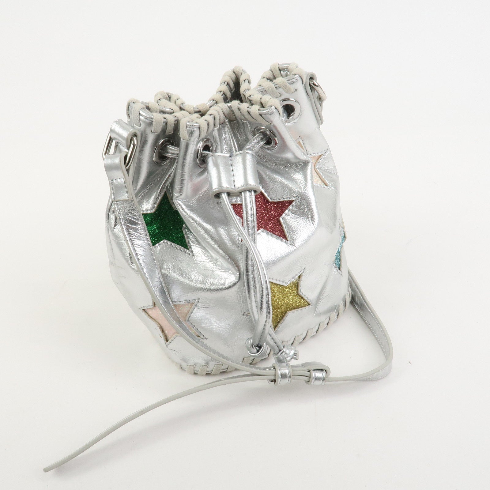 STELLA MCCARTNEY Imitation leather Shoulder Bag Silver Star Motif