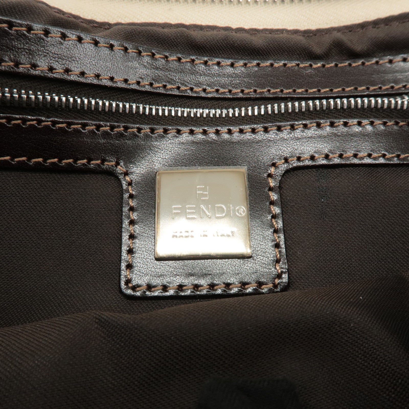 FENDI Zucca Waist Pouch Crossbody Bag Beige Brown 26685 Used