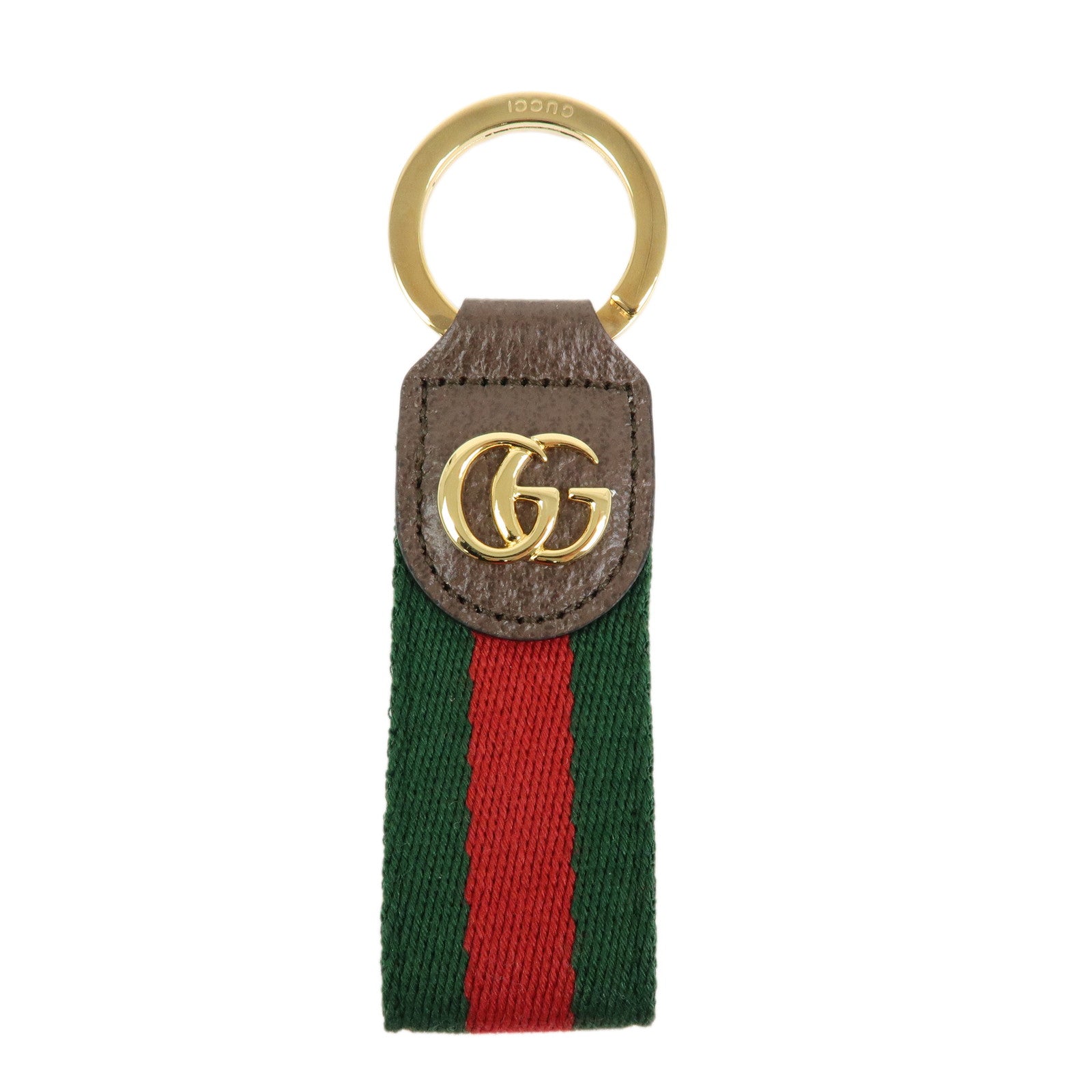 GUCCI GUCCI Ophidia Sherry Leather Bag Charm Key Holder 523161