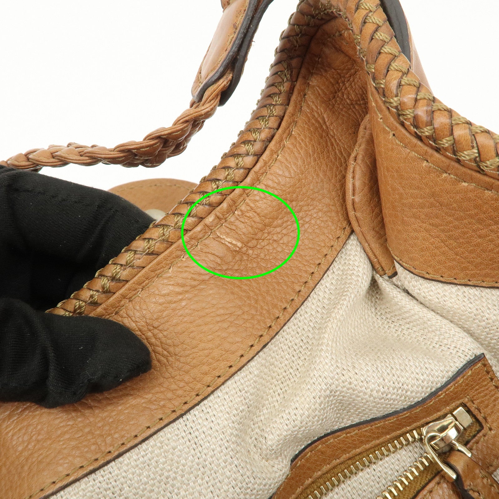 GUCCI Marrakech Leather Shoulder Bag Hand Bag Brown 257029 Used