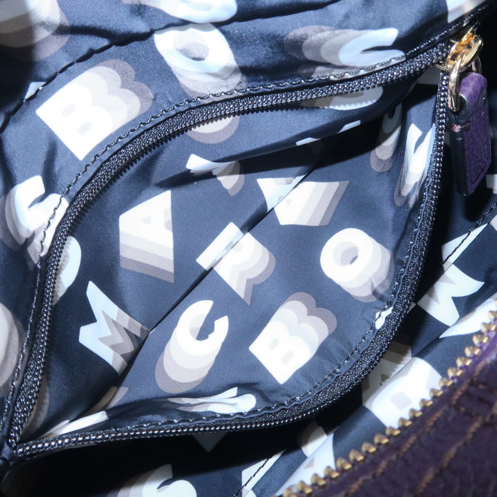 MARC JACOBS Logo Leather 2WAY Bag Hand Bag Shoulder Bag Purple