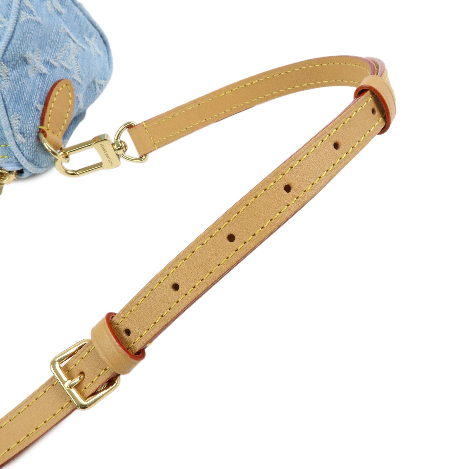 Louis Vuitton Monogram Denim Nano Speedy Mini Hand Bag Blue M11212