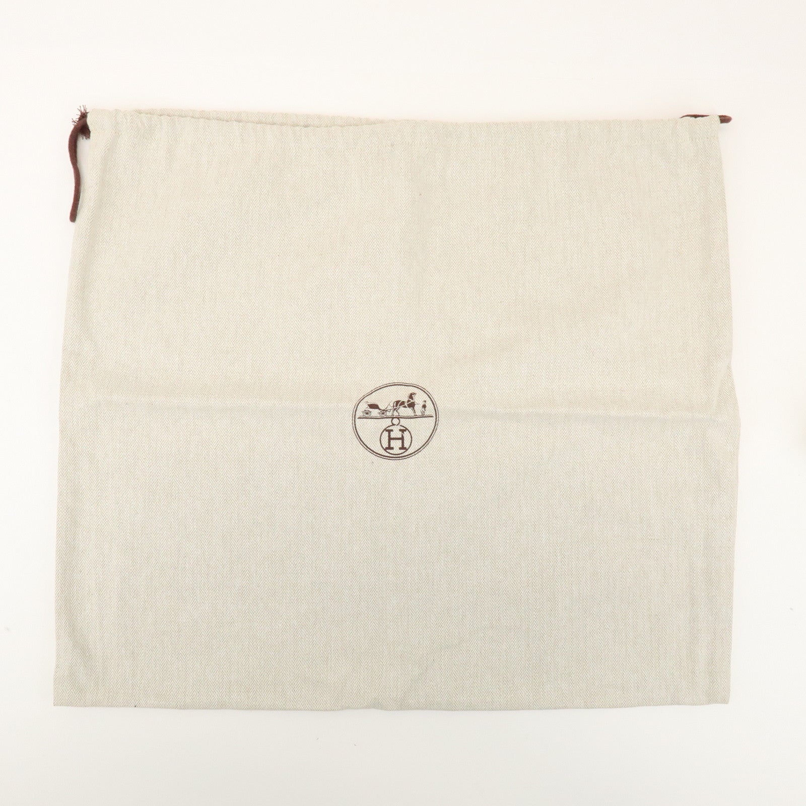 HERMES Set of 7 Drawstring Style Dust Bag Storage Bag Beige