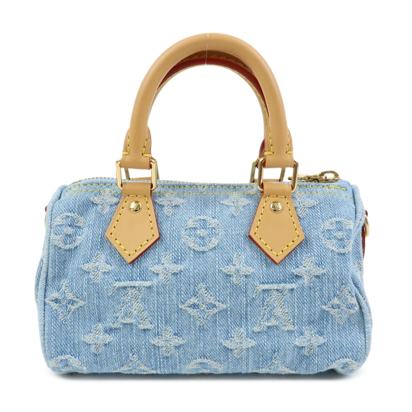 Louis Vuitton Monogram Denim Nano Speedy Mini Hand Bag Blue M11212