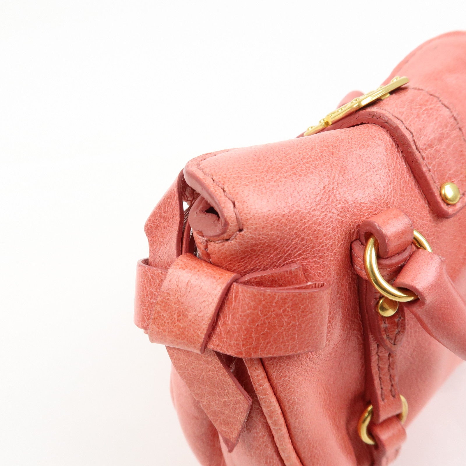 MIUMIU Leather Small Purse Bag Charm Key Charm Pink