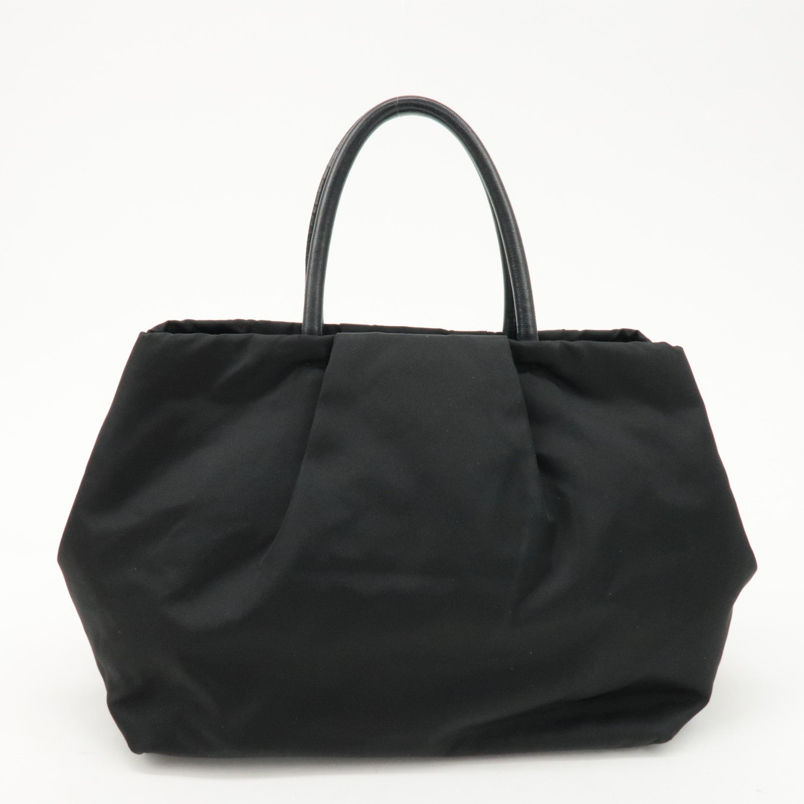 PRADA Nylon Leather Ribbon Hand Bag Tote Bag Black BN1601 Used