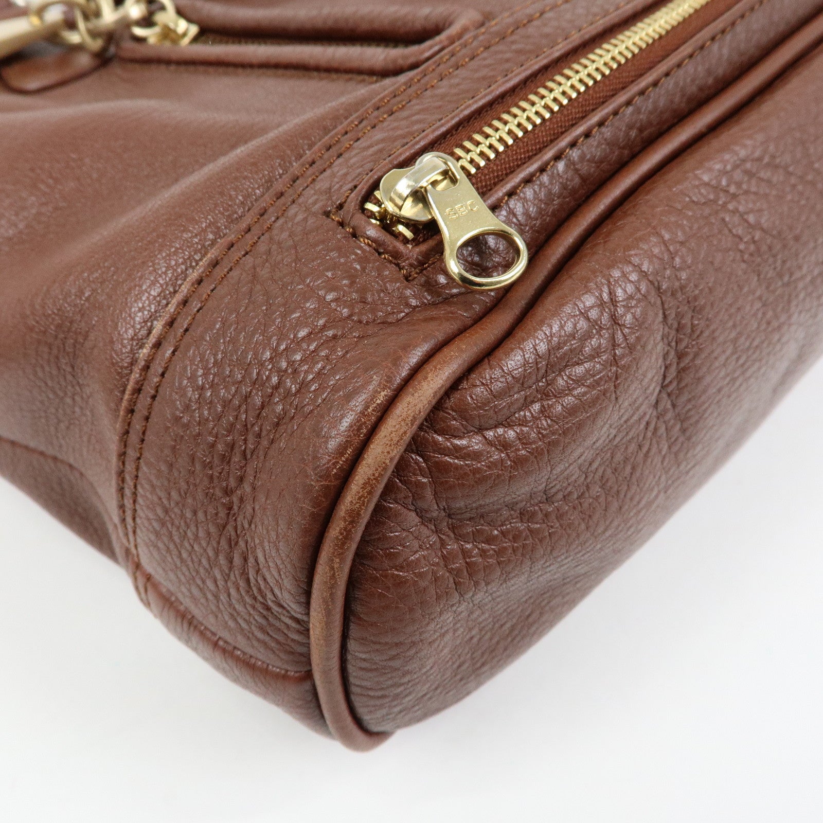 Chloe Cherry Leather 2Way Bag Hand Bag Shoulder Bag Brown