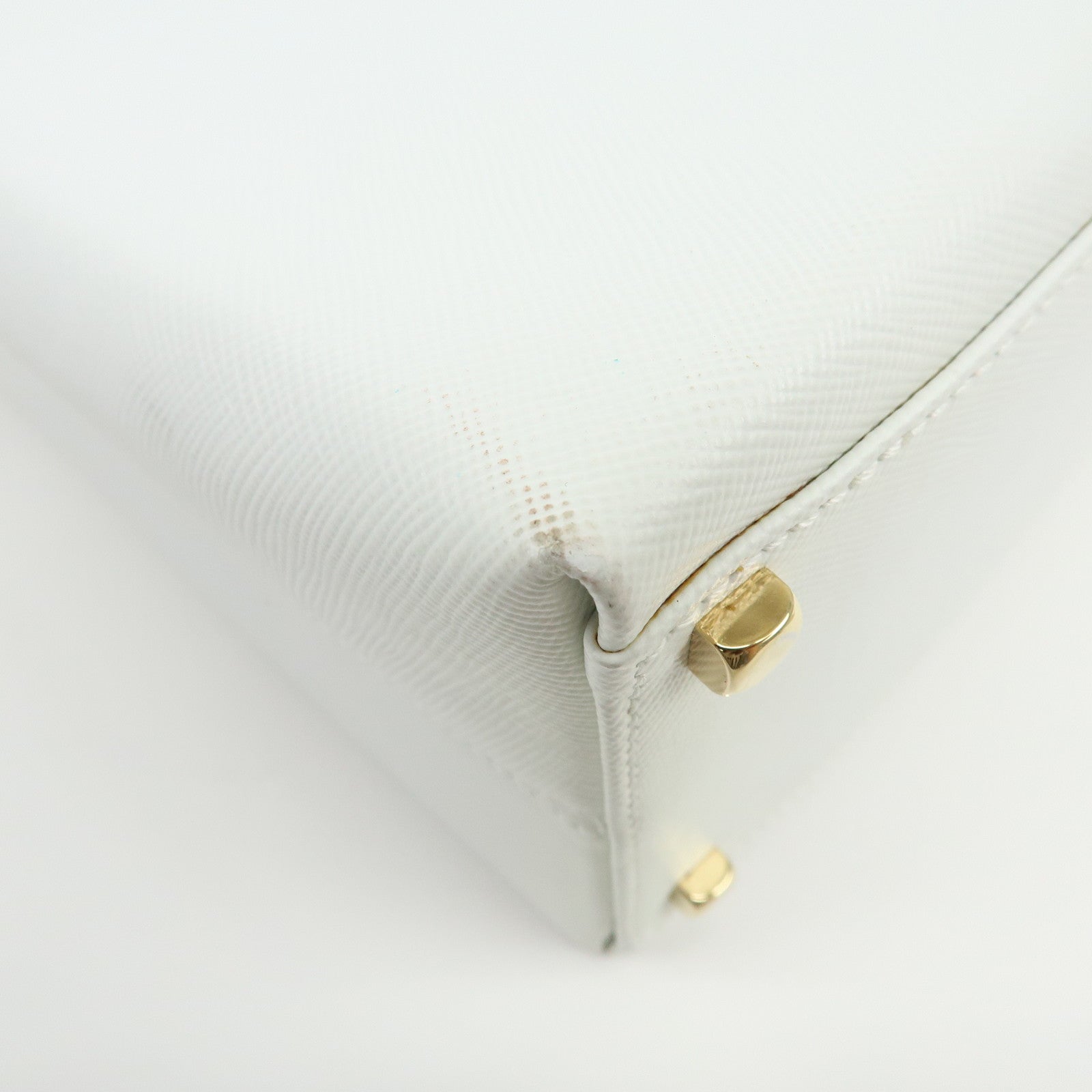 Ferragamo Gancini Leather 2Way Bag Hand Bag Shoulder Bag White