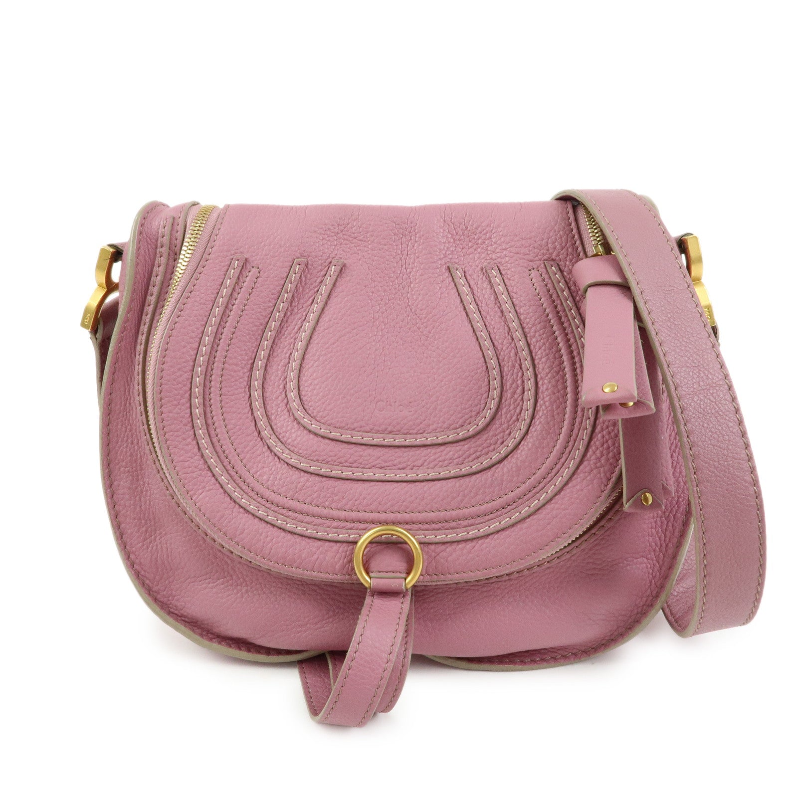 Chloe Marcie Leather Shoulder Bag Crossbody Bag Purple