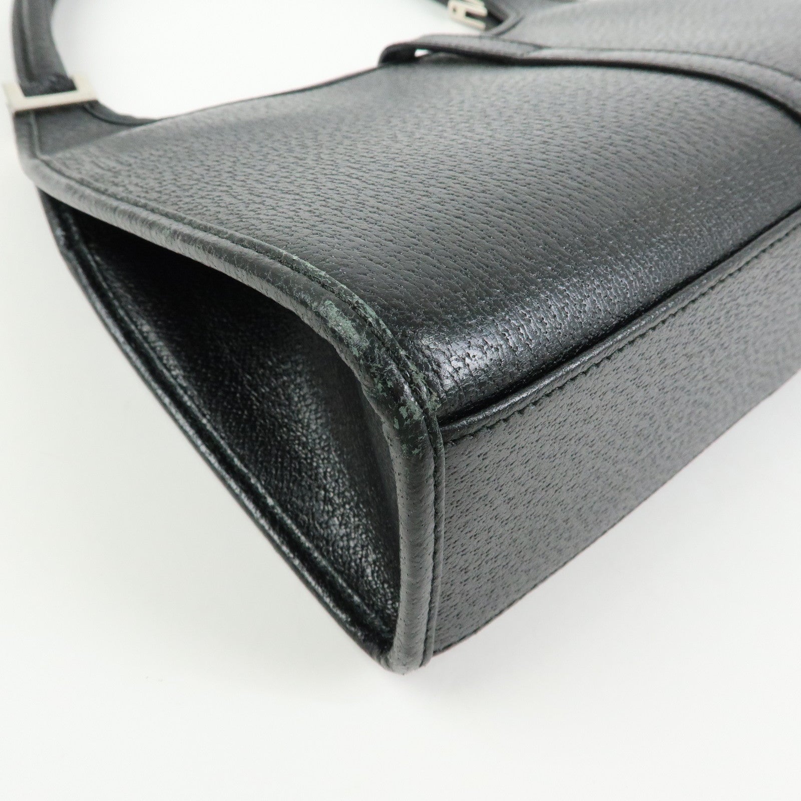 GUCCI Jackie GG Canvas Leather Shoulder Bag Hand Bag Black 002.1068