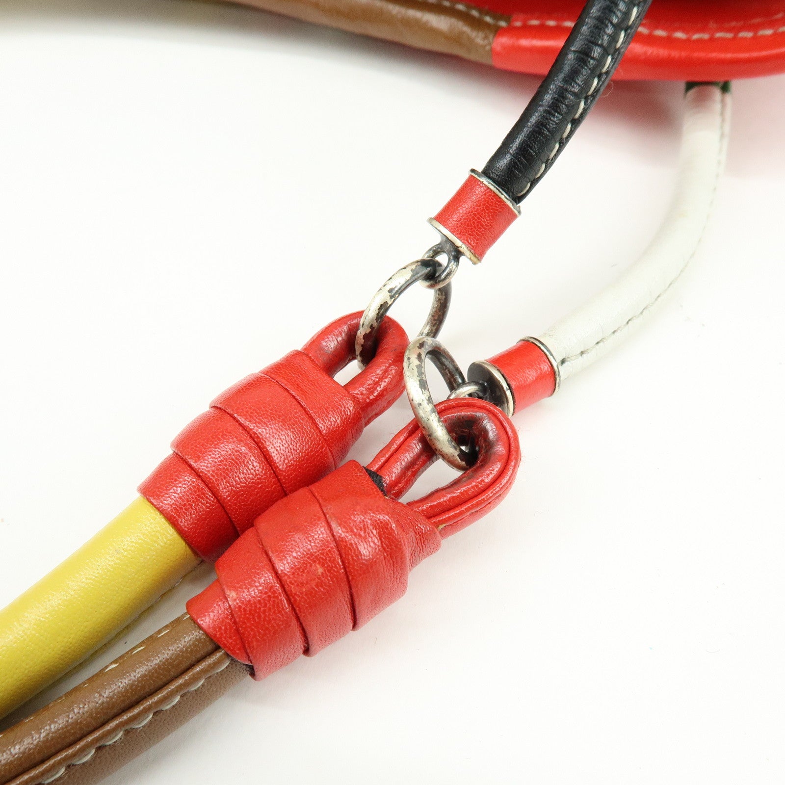 BOTTEGA VENETA Canvas Leather Shoulder Bag Hand Bag Multicolor