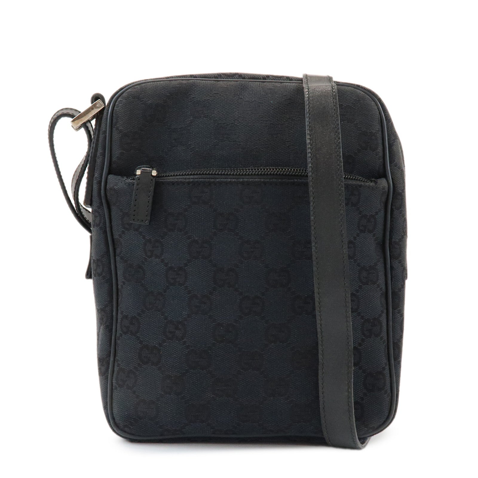 GUCCI GG Canvas Leather Shoulder Bag Black 018.1612.200047