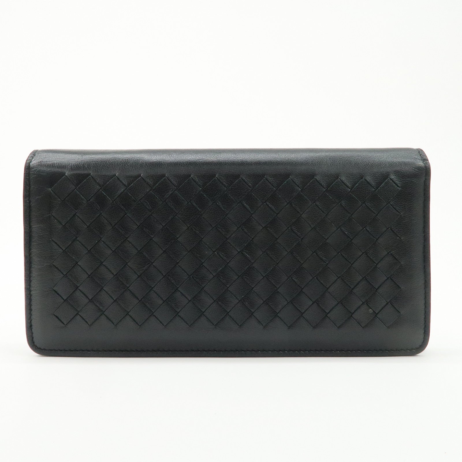 BOTTEGA VENETA Intrecciato Leather Chain Wallet Black