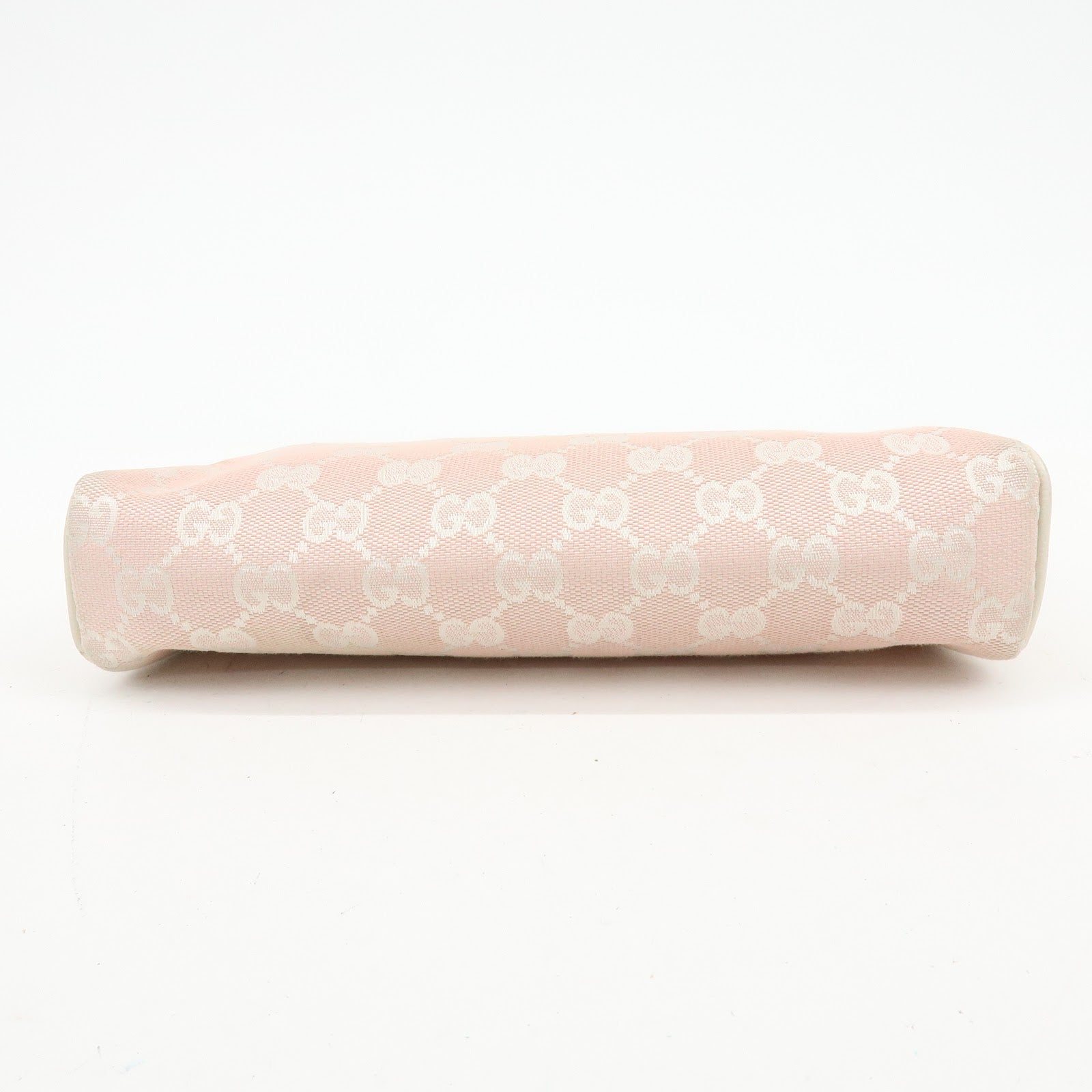 Gucci Abbey GG Canvas Leather Accessory Pouch Hand Bag Pink 145750