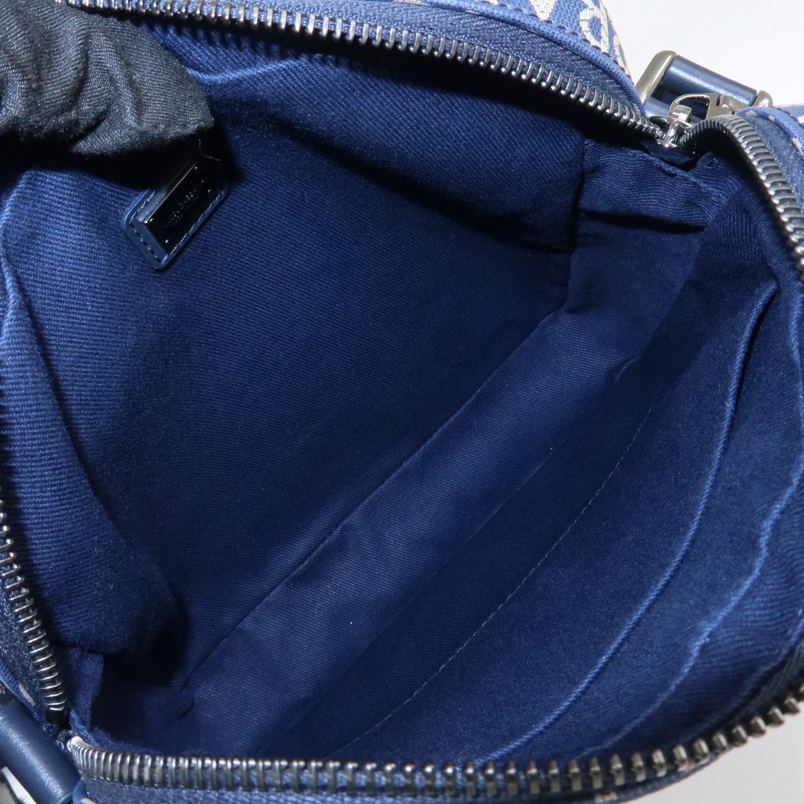 Dolce&Gabbana Canvas PVC Leather Shoulder Bag Navy