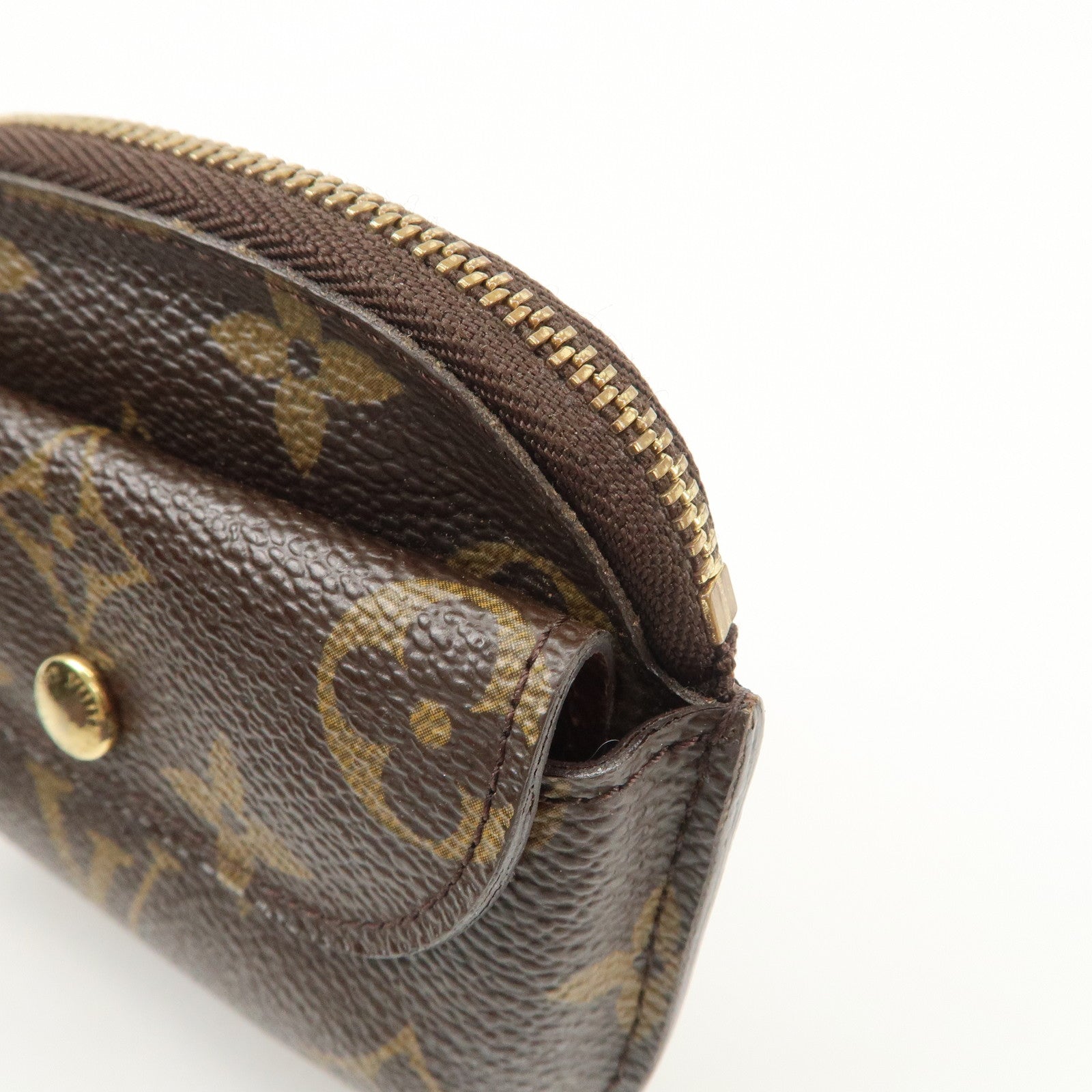 Louis Vuitton Monogram Porte Monnaie Shilling Coin Case M60025 Used