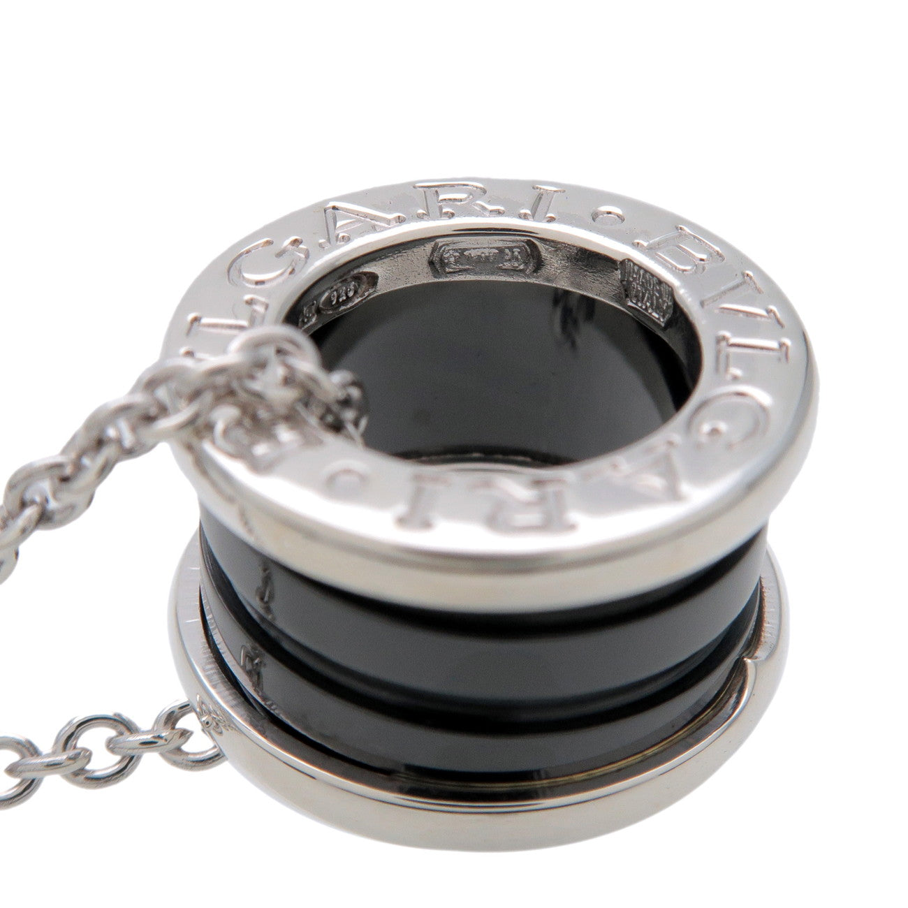 BVLGARI B-Zero1 Save the Children Necklace SV925 Ceramic Silver