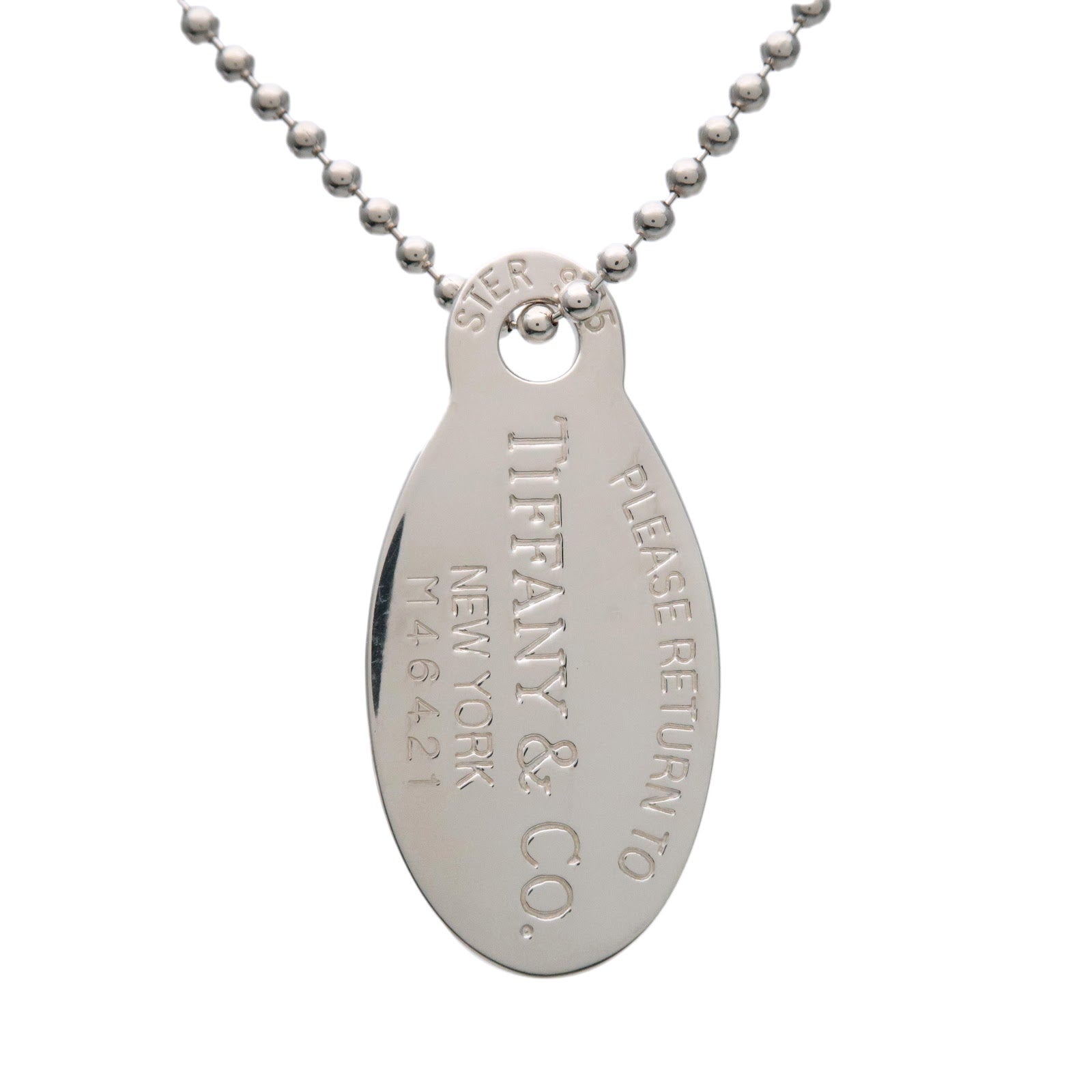 Tiffany&Co. Return to Oval Tag Necklace SV925 Silver