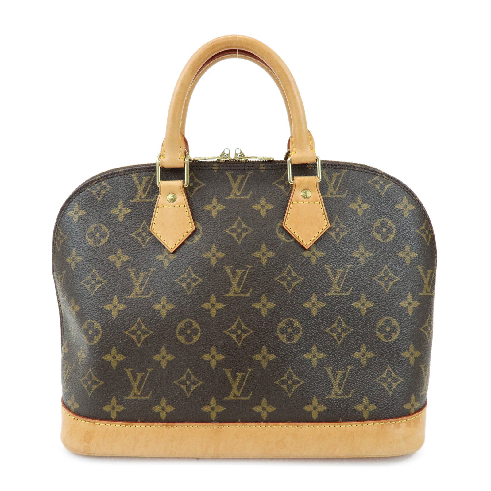Louis Vuitton Monogram Alma Canvas Leather Hand Bag Brown M51130